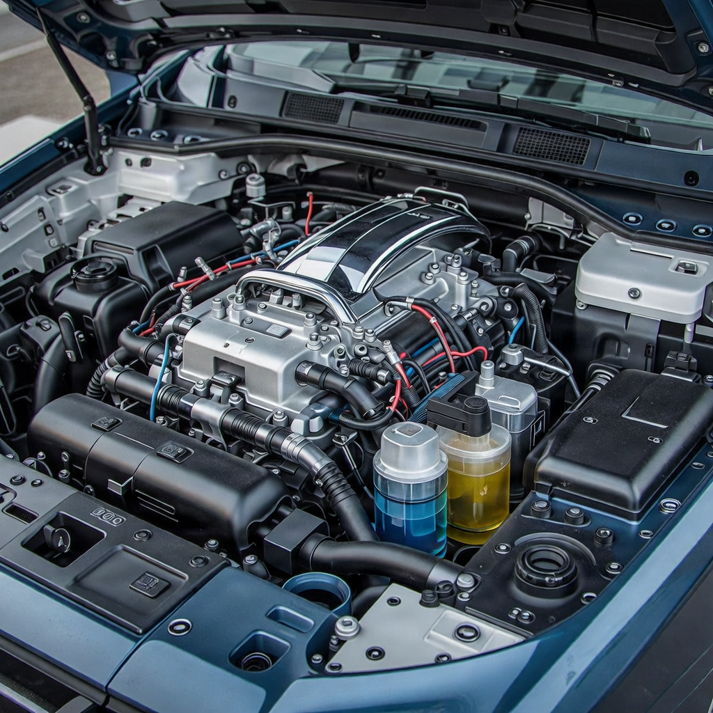 Engine bay detailing and cleaning.